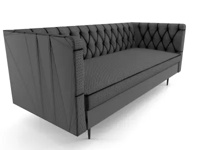 Chester sofa brown materail luxery furniture Free 3D model