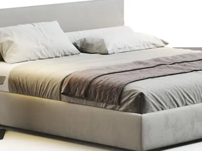 Stone Bed - Bedroom Set 3D model