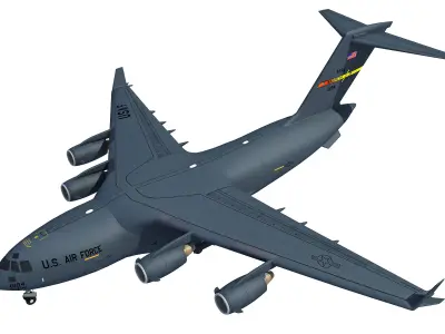 Military Globemaster C-17 Aircraft 3D model