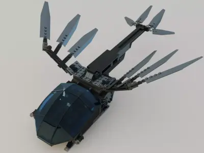 Lego Ornithopter with Paul Atreides 3D model