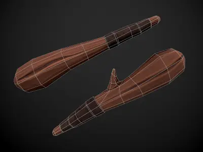 Primitive Wooden blunt Low-poly 3D model