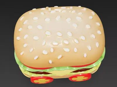 Patty Pilot Giant Burger Toy Truck 3D Model Low-poly 3D model