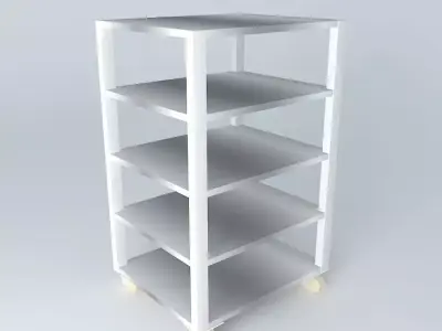 Kit shelving unit with four shelves Free 3D model