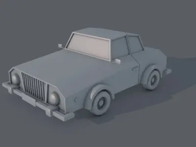 car - low poly orange Free low-poly 3D model