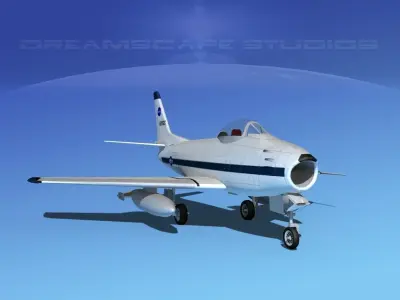 North American F-86 Sabre Jet NASA 3D model