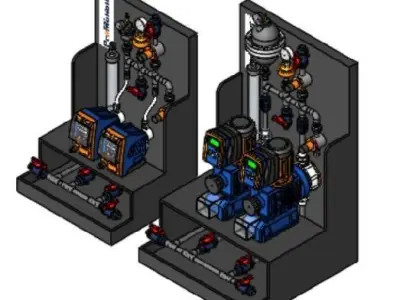 ProMinent ProSIP SF Model only dual pump pre engineered systems 3D model