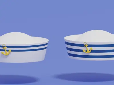 Navy Sailor Hat 3D model