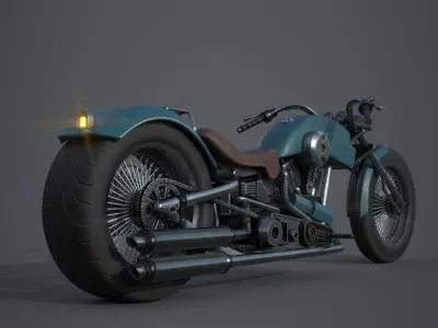 Custom Chopper motorcycle 3D model