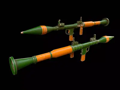 Low Poly Heavy Weapons Pack 3 In 1 - Textured  Low-poly 3D model