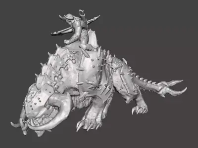 PINKY RIDER DEMON MINIATURE MODEL FIGURE FANTASY SCIFI GAMES RPG 3D print model