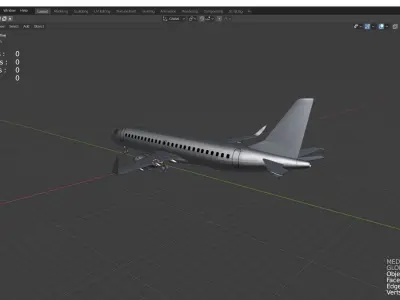Embraer E-190 Low-poly 3D model