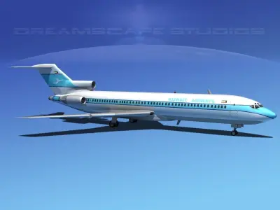 Boeing 727-200 Kuwait Airways 3D model