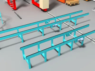 Conveyor stuff for warehouse Low-poly 3D model