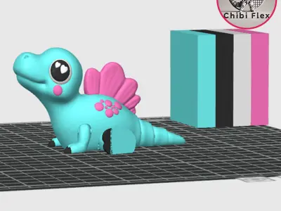 Flexi Mini Spinosaurus Print In Place No Supports Free 3D print model