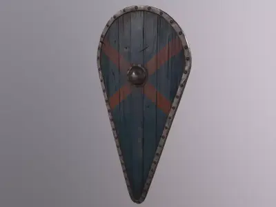 Medieval Kite Shield Low-poly 3D model