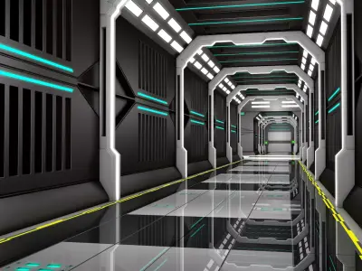 Sci Fi Corridor  3D model 77