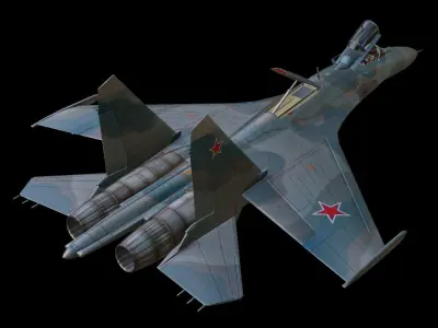 Sukhoi Su-27 Low-poly 3D model