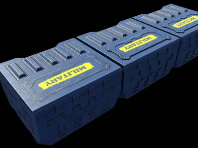 Military Container Low-Poly 3D Low-poly 3D model