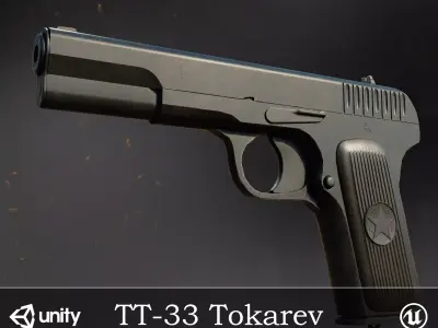 TT33 Tokarev Low-poly 3D model