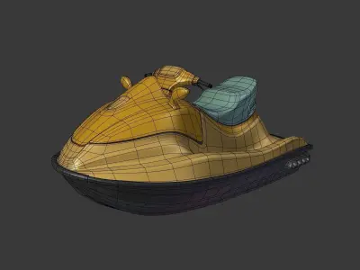 Cartoon Jet Ski Low-poly 3D model