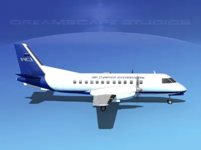 SAAB SF340 Air Charter Intl 3D model