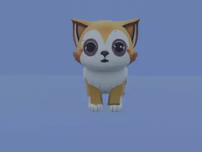 Cute Stylized Cat 3D Model  Low Poly Game Ready Rigged Low-poly 3D model