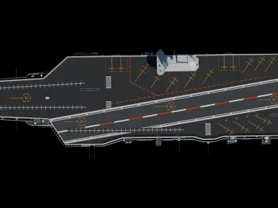 Chinese People Liberation Army Navy Type 003 Aircraft Carrier 3D model
