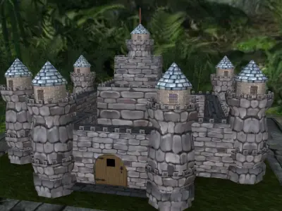 Medieval Castle Stone Palace Low-poly 3D model