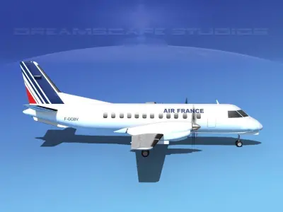 SAAB SF340 Air France 3D model