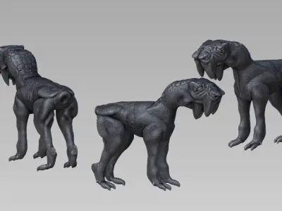 Creature dog scifi sculpt 3D model