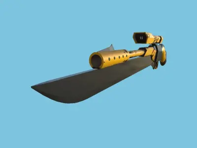 Sniper Gunblade 06 Yellow Black - Character SciFi Design Low-poly 3D model