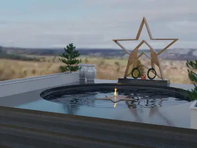Eternal flame in the square 3D model