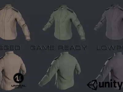 Tactical jacket Low-poly 3D model