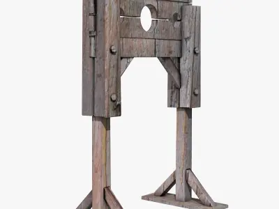Wooden Guillotine 3D model