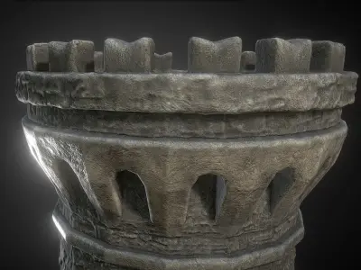 Medieval Guardtower Low-poly 3D model