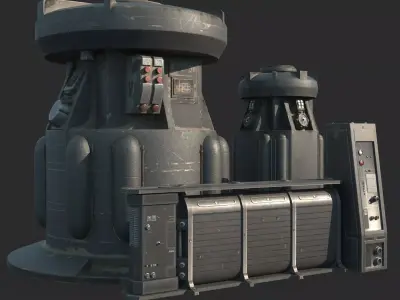 Future Sci-Fi Energy Charging Console 3D model