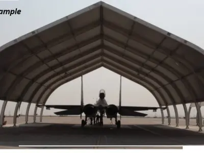 Military Airport Shed - simple aircraft hangar - desert 3D model Low-poly 3D model