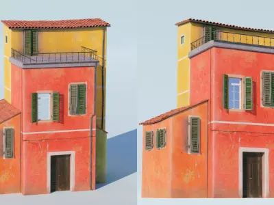 Italian Building Architecture Set 3D model