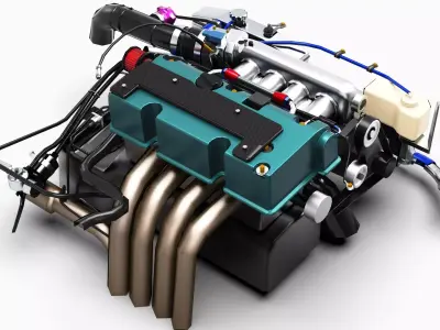 Honda K24 VTEC Engine Low-poly 3D model