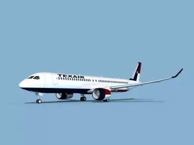 Airbus A220-300 Texair 3D model