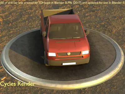 City Car 82 Commercial Pickup 3500 Type-C Brown Low-poly 3D model