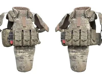 MILITARY WAS DCS Plate Carrier Vest V2 Low-poly 3D model