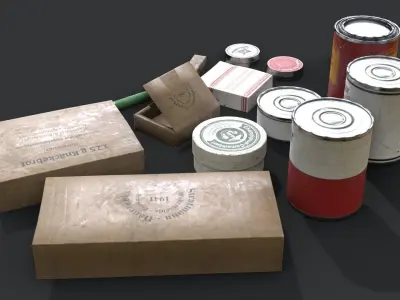 German Combat Ration WWII Low-poly 3D model