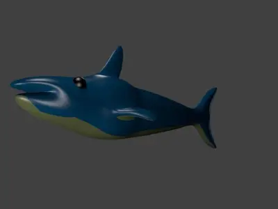 shark blender animation Free 3D model