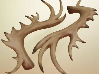 Antler Fantasy Free low-poly 3D model