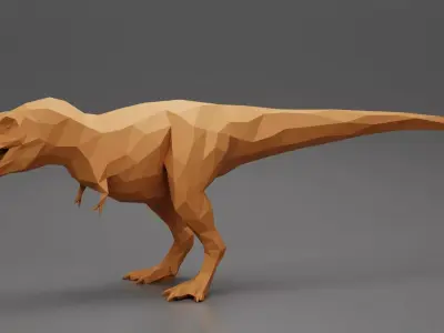 T-Rex 1 lowpoly 3D Print Low-poly 3D model