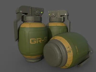 Sci-Fi Grenades-Mines Low-poly 3D model