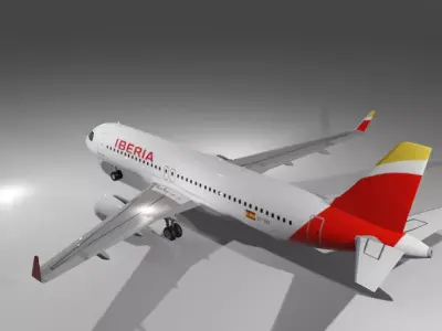 Iberia airbus a320neo 3D model Low-poly 3D model