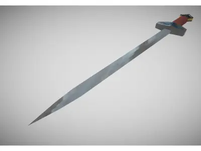 low poly medieval sword Free low-poly 3D model