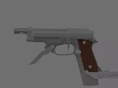 Beretta 93R with stock Low-poly 3D model